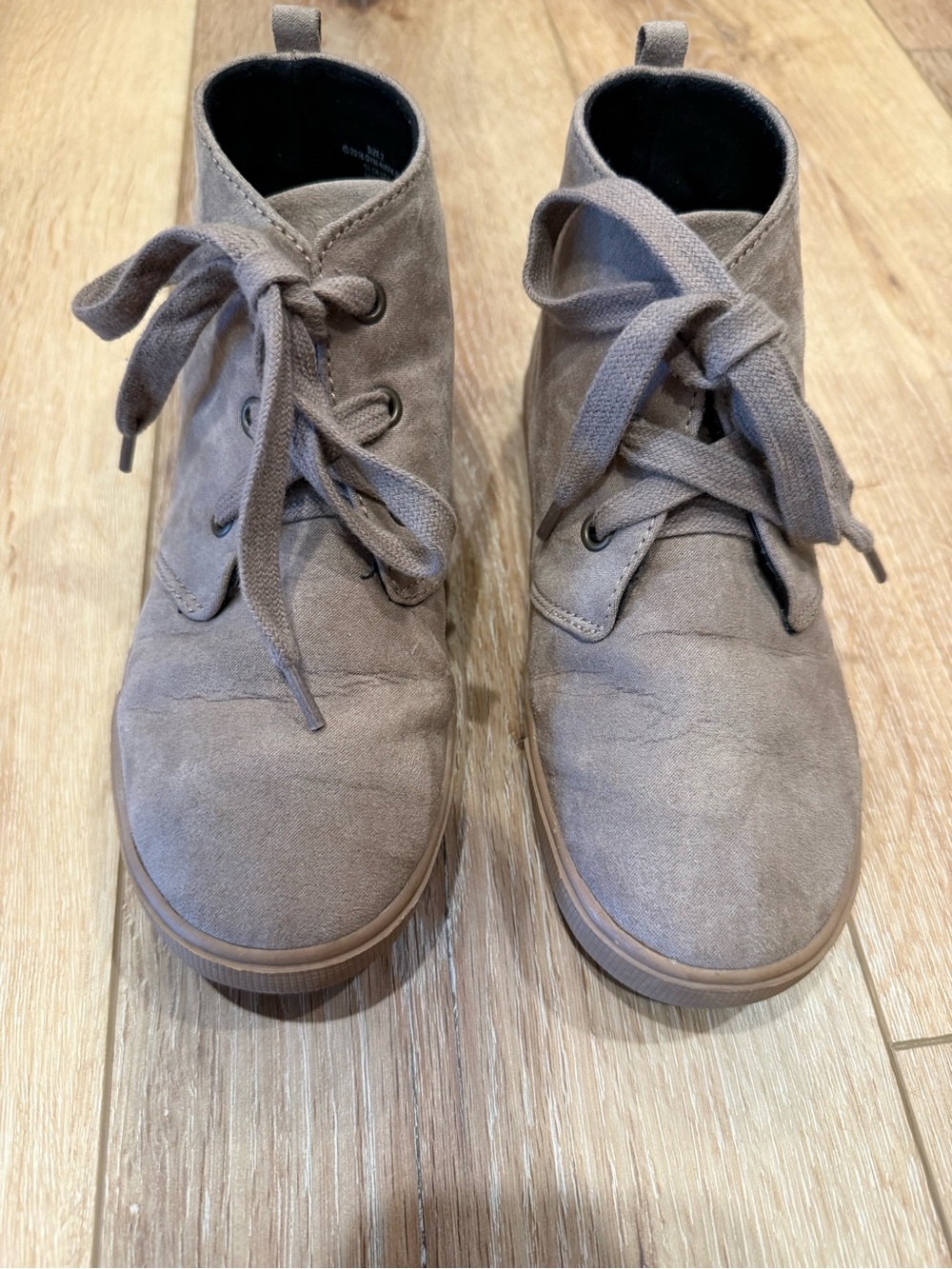 Boys’s Taupe Suede Lace-Up Boots